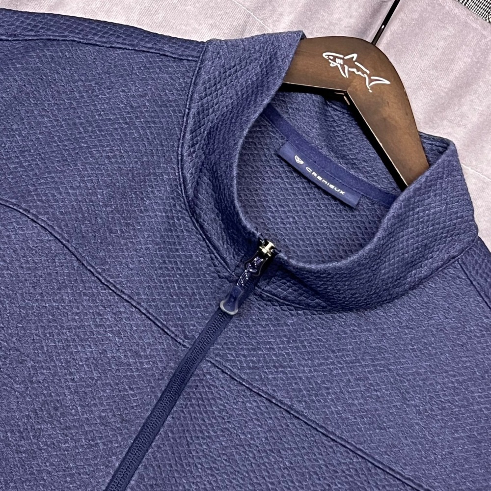 Cremieux Vest Mens 4XB Navy Blue Excellent Diamond Quilted Full Zip Mock Neck